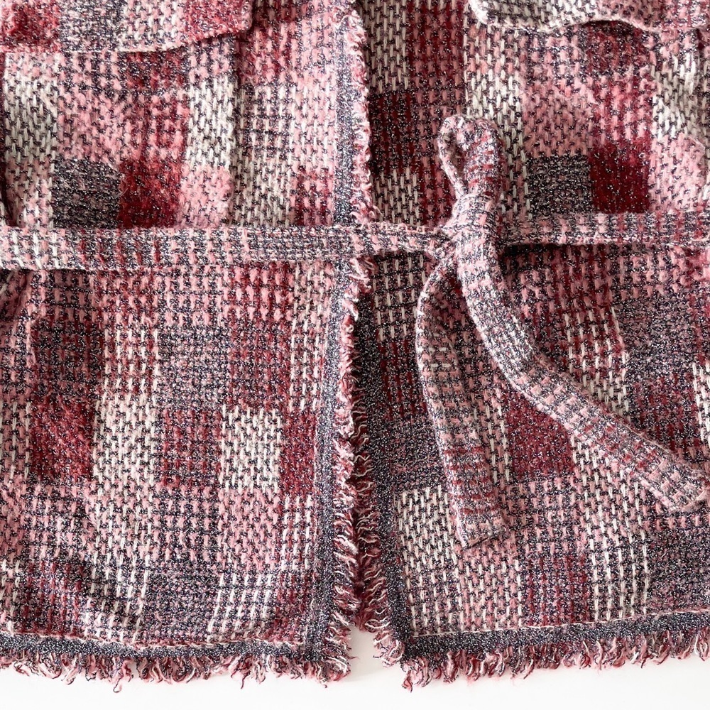 Zara Tweed Patchwork Belted Jacket - Picture 6 of 15